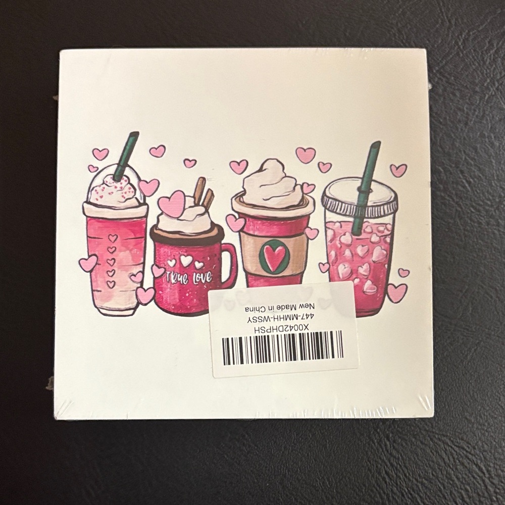 Valentine's Day Coffee Cup Small Wooden Picture
